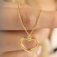 Usho Jewelry 925 Ayar Gümüş Şık Kalp Kolye