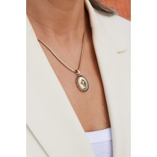 Aydın Kuyumculuk 14 Ayar Altın,oval Kutup Yıldızı Kolye AGKLY594