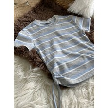 Azc Kids Fitilli Esnek Yandan Büzgülü Tişort