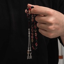 Himarry Gümüş Püskül Sıkma Kehribar Tesbih