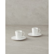 English Home Hestia New Bone China 4 Parça 2 Kişilik Kahve Fincan Takımı Beyaz