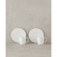 English Home Hestia New Bone China 4 Parça 2 Kişilik Kahve Fincan Takımı Beyaz