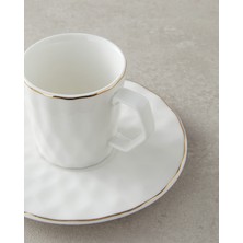 English Home Hestia New Bone China 4 Parça 2 Kişilik Kahve Fincan Takımı Beyaz