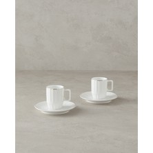 English Home Angely New Bone China 4 Parça 2 Kişilik Kahve Fincan Takımı Beyaz