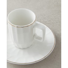 English Home Angely New Bone China 4 Parça 2 Kişilik Kahve Fincan Takımı Beyaz