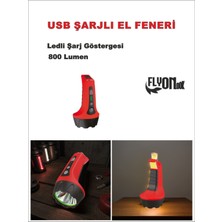 ULTRA HAFİF GÜÇLÜ USB ŞARJL I EL FENERİ HEM FENER HEM ORTAM AYDINLATMASI 3 KADEMELİ LED EL FENERİ