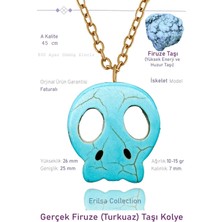 Tesbih Atölyesi Sertifikalı Model Firuze - Turkuaz Taşı Kolye - 24K Altın Kaplama