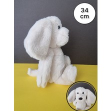 Toyfest Yumuşak Tüylü Uyku Arkadaşı Peluş Oyuncak Köpek - Krem - 34 cm