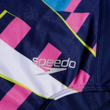 Speedo Placement Lane Line Back Çocuk Lacivert Mayo.-