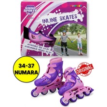 Toyfest Inline 4 Teker Paten Pembe (34 - 37 Numara Için Ayarlanabilir)