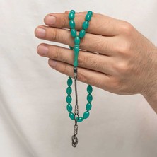 Himarry Gümüş Kazaz Püsküllü Sıkma Kehribar Tesbih