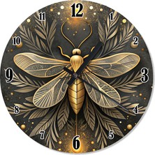Karizma Tablo Altın Sarısı Arı Tasarım Duvar Saati