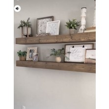 Yggdrasil Home Decor Dekoratif Ahşap   2’li Takım  70x15x4 cm (Gizli Aparatlı Raf)