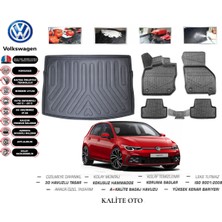 Kalite Oto Volkswagen Golf 8 2023 Model 3D Bagaj Havuzu+3d Pro Serisi Havuzlu Paspas Seti Tam Uyumlu