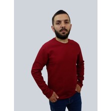 Daniel Milano Erkek Waffle Uzun Kol Kırmızı Sweatshirt