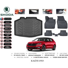 Kalite Oto Skoda Fabia 2024 Model 3D Bagaj Havuzu+3d Pro Serisi Havuzlu Paspas Seti Tam Uyumlu