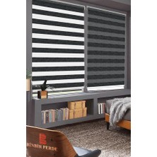 Binbir Perde Siyah-Gri Kırçıllı Düz Zebra Perde