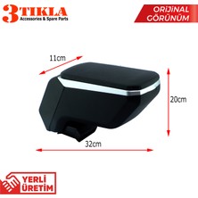 3 Tıkla Peugeot 208 2020 Premium Hq Lüks Delmesiz Çelik Ayaklı Siyah Kolçak