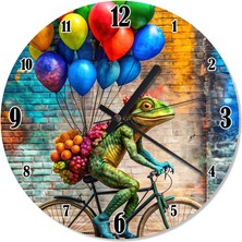 Karizma Tablo Bisiklet Süren Kertenkele Tasarım Duvar Saati