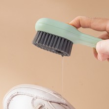 DouranShop Beyaz Stil Çok Fonksiyonlu Yumuşak Kıllı Ayakkabı Fırçası Sıvı Fırçalar Uzun Saplı Fırça Otomatik Dolum Giysi Temizleme Giyim Kurulu Aracı (Yurt Dışından)