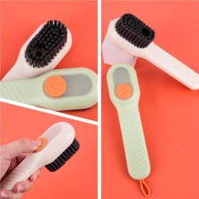 DouranShop Beyaz Stil Çok Fonksiyonlu Yumuşak Kıllı Ayakkabı Fırçası Sıvı Fırçalar Uzun Saplı Fırça Otomatik Dolum Giysi Temizleme Giyim Kurulu Aracı (Yurt Dışından)