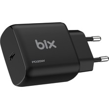 Bix BX-UC25TA Samsung S21/22 Huawei P40 Pro Vb. Için 25W Hızlı Pd Şarj Adaptörü & Type-C Kablo