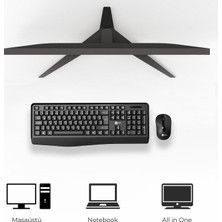 Lecoo KW211 Kablosuz Türkçe Q Klavye & Mouse Set Siyah