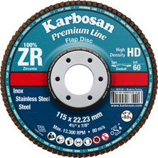 Karbosan Flap Disk Zr ZXPR22 Hd 180 mm 40 Kum Konik 984010
