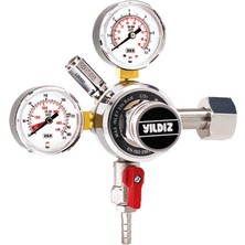 Yıldız Co2 Meşrubat Regülatörü W 21.80 x 1/14"  (Tek Regülatörlü) 5070