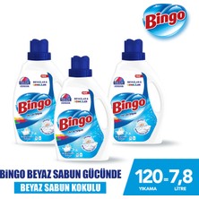 Bingo Sıvı Performans Çamaşır Deterjanı Beyaz Sabun 2600 ml 3lü