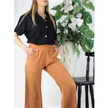 Capella Girl Sedef Düğmeli Krep Gömlek Siyah - 1288.65