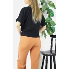Capella Girl Sedef Düğmeli Krep Gömlek Siyah - 1288.65