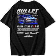 BRZ Collection Unisex Oversize Nissan Skyline Gt-R R-34 Bullet T-Shirt