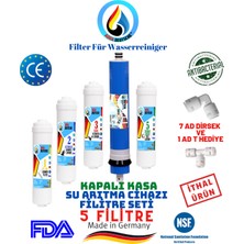 Aqua Deutsche 5 Filitre 5 Aşama Kapalı Kasa Su Arıtma Cihazları Için Inline Filitre Seti.