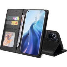 SZY Market Xiaomi 11 Kickstand Üç Kart Yuvaları Premium Deri 4 Için Flip Case (Yurt Dışından)