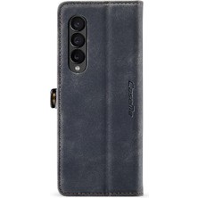 SZY Market Samsung Galaxy Z Için Flip Case Fold 4 5g Vintage Pu Deri Cüzdan Kılıf (Yurt Dışından)