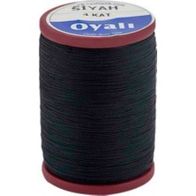 Atmaca Tuhafiye Oyalı 4 Kat Suni Ipek Renk:Siyah Iğne Oyası Ipi -Nakış Ipi