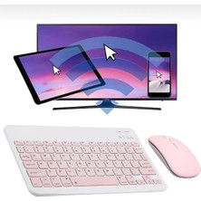 Alfa MEC Apple iPad Pro 13 2024 Uyumlu Kablosuz Bluetooth Klavye+Mouse Set