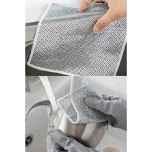 Yayke Çift Katlı Çok Amaçlı Tel Bez Mikrofiber Inox Bez Telli Bulaşık Bezi