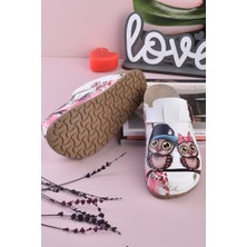 Aziz Şahin Shoes 8088 Kardeş Baykuşlar Baskılı Konfort Sabo Terlik
