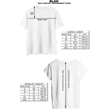 Blah Üç Kurdele Baskılı Yapay Zeka Tasarımı Ekolojik Penye Oversize %100 Pamuk Kadın T-Shirt