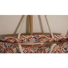 Kadın Otantik- Renkli - Fermuarlı- 50*35 Cm- Plaj Çantası