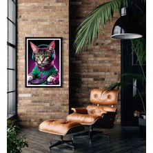 Decotorium Çerçeveli Tablo Animal Kingdom-Cat Serisi Mdf Tablo CAT/001