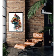Decotorium Çerçeveli Tablo Animal Kingdom-Cat Serisi Mdf Tablo CAT/005