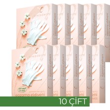 Creaderm Pamuklu Koruyucu Eldiven 10 Adet Shea Yağı ve Vitamin E Takviyeli Eldivenler