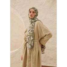 Fresh Petunia Desen Rami Şal Haki