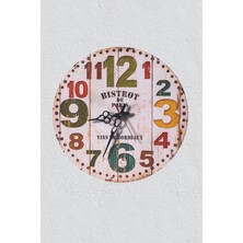 Wooden Factory Vintage Baskılı Uv Duvar Saati