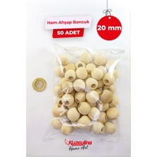 20 mm Ahşap Ham Boncuk -  50 Adet