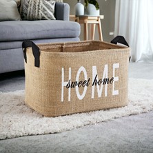 Rope Home Jüt Dolap Içi Çamaşır Çocuk Odası Oyuncak Düzenleyici Katlanır Saklama Sepeti Organizer 30X22X18