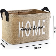 Rope Home Jüt Dolap Içi Çamaşır Çocuk Odası Oyuncak Düzenleyici Katlanır Saklama Sepeti Organizer 30X22X18